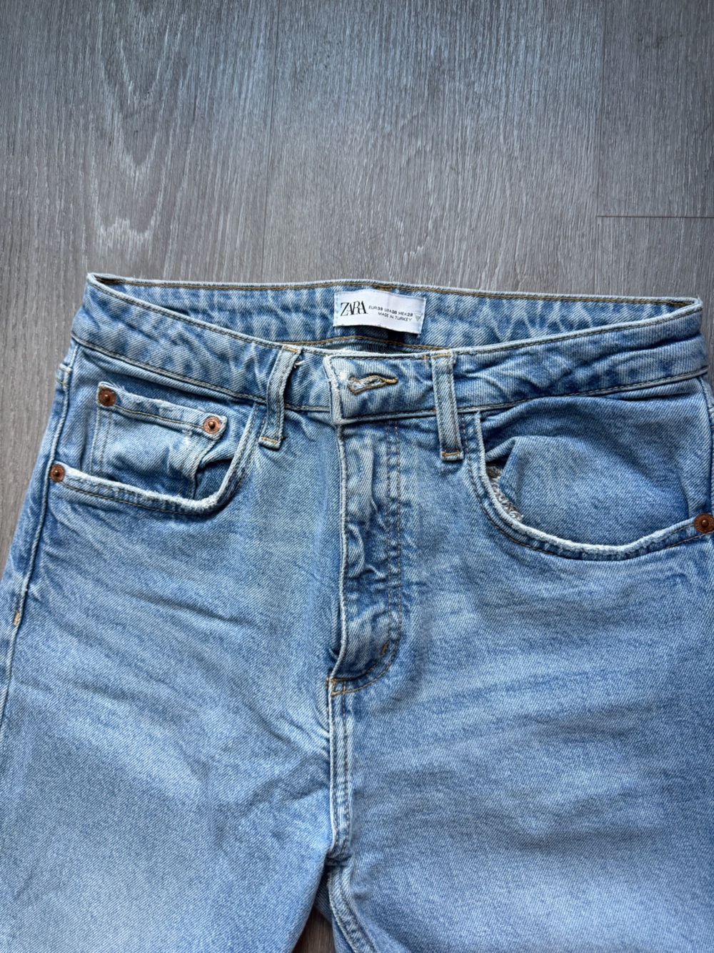 Zara Faded Light Blue Denim Jeans